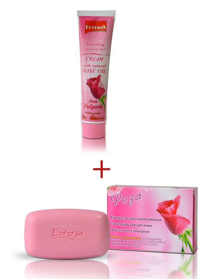 Hand and nail cream with rose oil + Soap with natural rose oil - picture 1