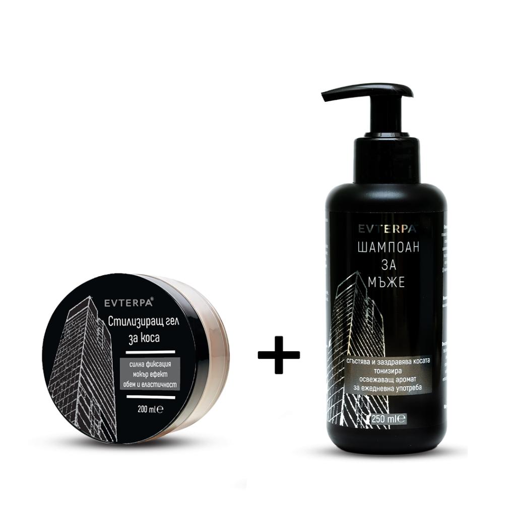 ШАМПОАН ЗА МЪЖЕ + СТИЛИЗИРАЩ ГЕЛ ЗА КОСА - снимка 1