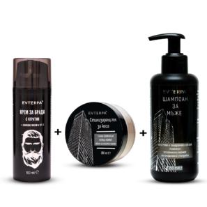 ШАМПОАН ЗА МЪЖЕ + КРЕМ ЗА БРАДА + СТИЛИЗИРАЩ КРЕМ ЗА КОСА - снимка 1
