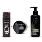 ШАМПОАН ЗА МЪЖЕ + КРЕМ ЗА БРАДА + СТИЛИЗИРАЩ КРЕМ ЗА КОСА - снимка